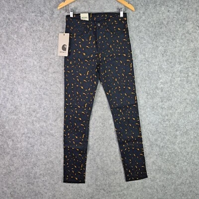 Pantalones de mezclilla Carhartt para mujer W26 L32 azul leopardo X Riot trabajo en progreso NUEVO Foto 1 de 4