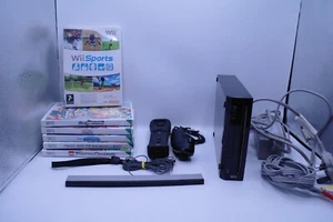 Nintendo Wii Paquete Negro - Wii Deportes y 5 x Juegos - Imagen 1 de 5