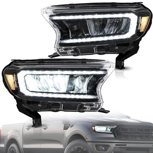 2PSC VLAND LED Headlights For Ford Ranger 2016-2020 2021 LED DRL W/ Sequential - Picture 1 of 9