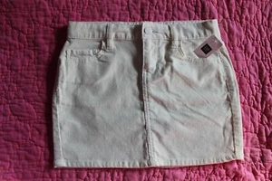 NWT GAP KIDS Winter White Corduroy Jean Skirt Girls 10 Stretch Cotton 5-Pocket - Picture 1 of 3