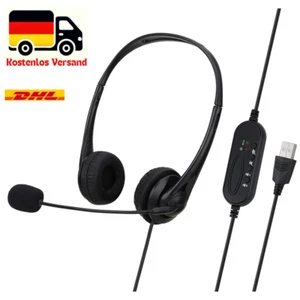 USB/3,5mm Noise Cancelling Headset mit Mikrofon, Faltbar, Verstellbar, Lautstärk - Bild 1 von 5