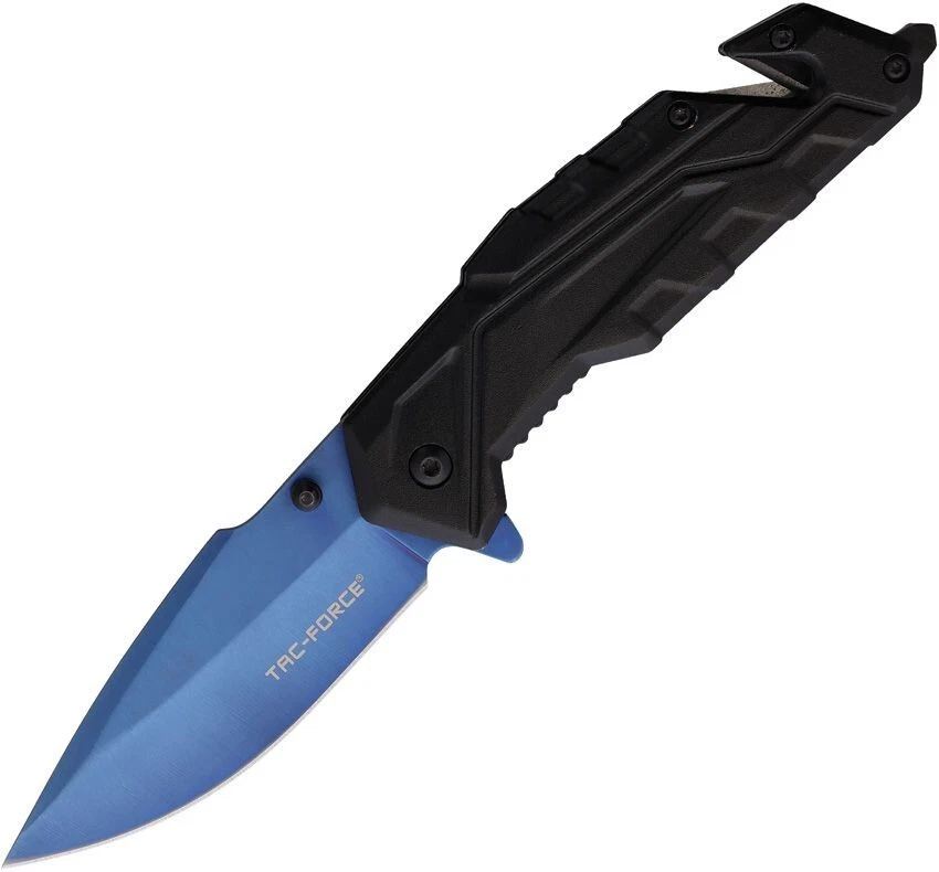 Tac Force Assisted Folding Knife 3¼" Blue Stainless Steel Blade Aluminum Handle - Image 1 of 1