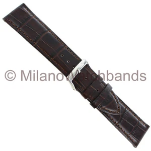 22mm Morellato Genuine Leather Alligator Grain Brown Padded Watch Band 2269 - Picture 1 of 4