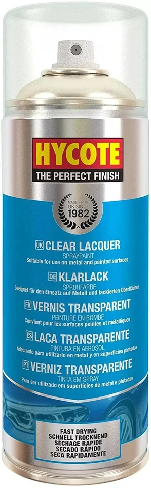 Clear Lacquer Spray Paint Hycote Aerosol Fast-Drying 400ML - Image 1 of 1