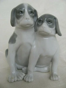 alte Porzellan Figur Metzler & Ortloff Jugendstil zwei Hunde groteske Gesichter - Bild 1 von 10