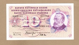 SWITZERLAND: 10 Franken Banknote,(VF),P-45h, 28.03.1963, No Reserve! - Picture 1 of 2