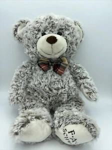 2017 FAO Schwartz grauer Teddybär mit karierter Fliege; schöner Bär - Bild 1 von 14