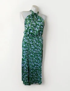 Scoop Cutout Halter Pleated Long Dress Elastic Waist Size XL Multicolor - Picture 1 of 8