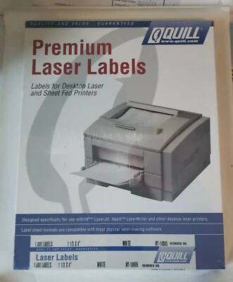 Laser Labels 1-1/3” X 4” - 1,400 Labels In Box-14-up Per 8.5” X 11” Sheet - New - Image 1 of 3