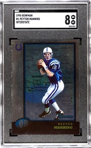 1998 Bowman Interstate #1 Peyton Manning RC SGC 8 NM-MT - Picture 1 of 2