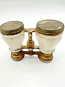 1900's Antique Milk Glass Toy Binoculars Candy Container - Picture 1 of 9