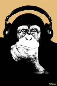 CUFFIE MONKEY POSTER STEEZ - RARO NUOVO 24X36 - Foto 1 di 1