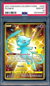 Mew 2021 Pokemon Celebrations #025 Shiny Full Art Gold Secret Rare PSA 10 - Picture 1 of 1