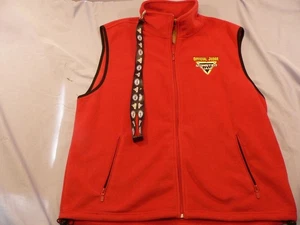 Monster Jam Fleece Vest Official Judge Men's XL Red RARE Monster Trucks Lanyard - Picture 1 of 16