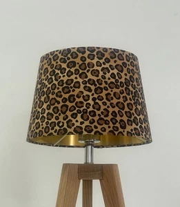 Leopard Animal Print Brushed Gold Tapered Empire Lampshade - Picture 1 of 9