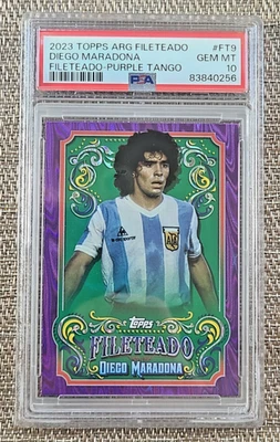 2023 Topps Fileteado Argentina Diego Maradona Purple Tango /15 PSA 10 MT POP 2 - Image 1 of 2