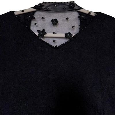 Cárdigan manga larga cuello en V malla con cuentas vintage tejido libro de cuentos Cottagecore nuevo con etiquetas Foto 1 de 4