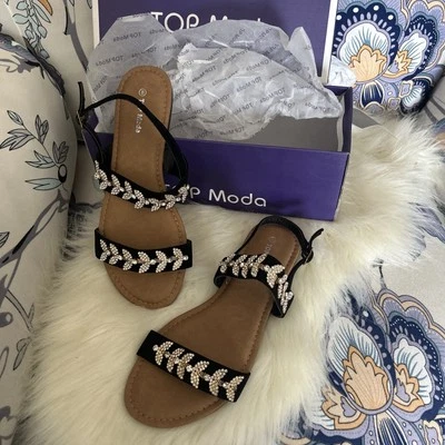 Sandalias negras Top Moda para mujer talla 8 Foto 1 de 4