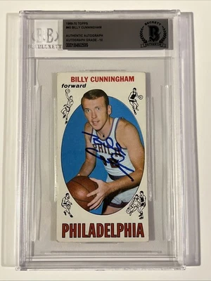 1969 Topps Billy Cunningham Rookie Signed / Auto.  BAS 10 - Image 1 of 3