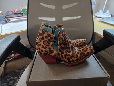 Ariat Womens Dixon Calf Hair Leopard Print Boots Size 9 B Ankle Boots Pointed - Image 1 of 4