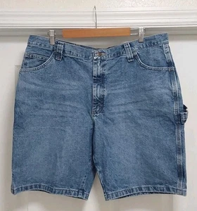 Wranglers Denim Carpenter Shorts Men's Size 38 Blue Outdoor Workwear Pockets  - Picture 1 of 12