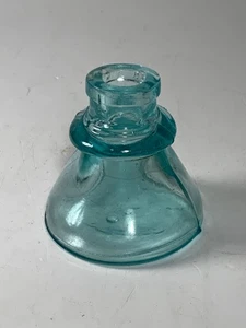 Antique Blown Glass Aqua Blue Glass Inkwell 2.5 in. - Picture 1 of 9
