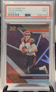 2020 Panini XR Purple #101 Joe Burrow Cincinnati Bengals RC Rookie /25 PSA 9 - Bild 1 von 4