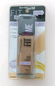Maybelline Fit Me Dewy & Smooth Sun Beige Foundation bnip - Picture 1 of 3