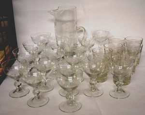 25 pezzi Set gambo bar vintage vetro vichingo #5200 taglio ruota acquaforte bacche foglie - Foto 1 di 12