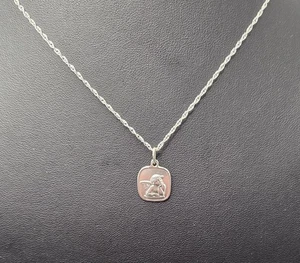 925 Sterling Silver Religious Resting Angel 1/2" Pendant 20" Sterling Rope Chain - Picture 1 of 11