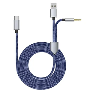USB C Aux and Charging Cable, 2 in 1 Type USB-C to 3.5mm Audio Jack Cord with... - Picture 1 of 7