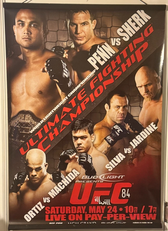NUEVO PÓSTER UFC 84: Ill Will PENN SHERK ORTIZ MACHIDA WANDERLEI JARDÍN 27 X 39 Foto 1 de 1