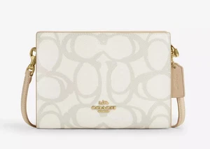 ❤️Coach Slim Crossbody Bag Sketch Signature Canvas Ivory/Gold CBL93🎀 Neu mit Etikett🎁NEU - Bild 1 von 9