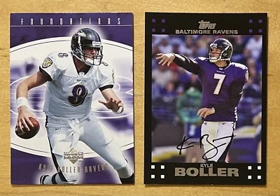Kyle Boller Lot 2004 Upper Deck Foundations & 2007 Topps Baltimore Ravens NM+ - Image 1 of 2