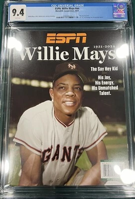 ESPN Magazine    Remembering Willie Mays 1931-2024 CGC 9.4 Foto 1 de 2