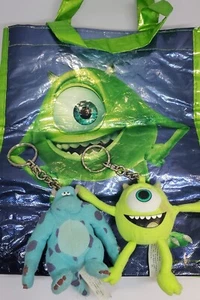 Monsters Inc Kellogg's Bundle Mike and Sully Plush Keychains, Small Mike Tote - Bild 1 von 12