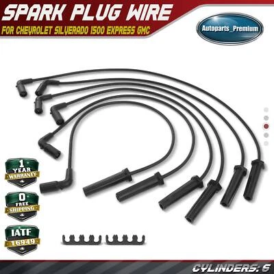 Juego de 6 cables de bujía de 7 mm para Chevrolet Silverado 1500 Express 1500 GMC 4,3 L Foto 1 de 4