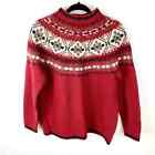 Vintage Eddie Bauer Legend Ragg Wool Nordic Red Sweater Euc Size S