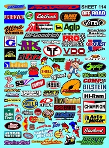 Clear Matte Vinyl Sticker Sheet 114 Decal Fits 1/24-1/16 Scale Die-Cut Traxxasfg - Picture 1 of 8