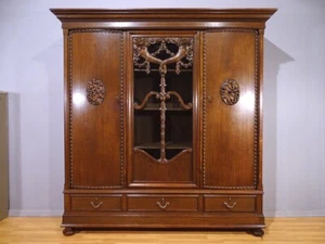 HANNIS ANTIQUE STORE / SEHR SCHÖNER BÜCHERSCHRANK UM 1920 / EICHE FURNIER - Bild 1 von 8