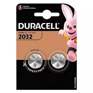 PILA BOTTONE 2032 - DURACELL 2 Pile CR2032 3V Litio - Foto 1 di 1
