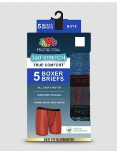 New Boy's Fruit of the Loom Small (6-8) Pack Of 5 Boxer Briefs 360 Stretch - Picture 1 of 7