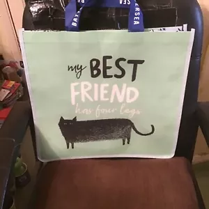 MY BEST FRIEND HAS 4 LEGS LARGE CANVAS GIFT BAG BIRTHDAY IDEAL PRESENTS - Picture 1 of 1