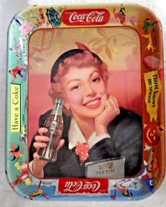 VINTAGE 1950'S COCA-COLA SERVING TRAY "THIRST KNOWS NO SEASON" - Bild 1 von 11