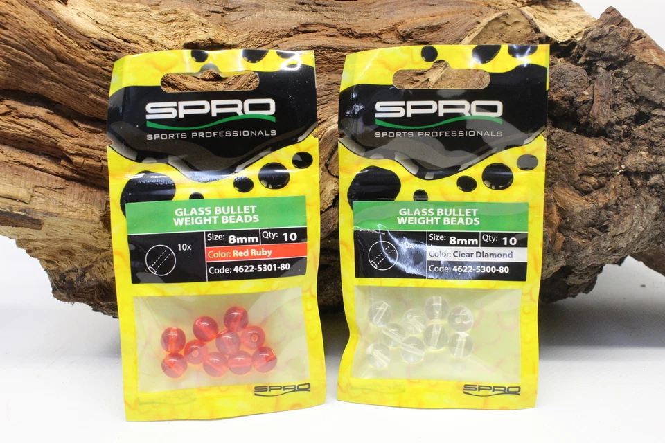 Spro Glass Beads 4mm 6mm 8mm 2 Farben Glasperlen Rot Klar NEW OVP - Image 1 of 1