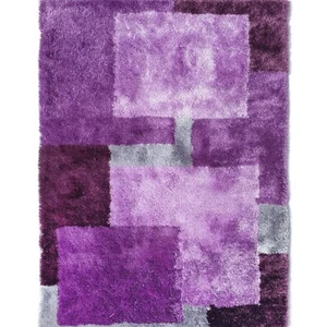 RugBerry 8x10 Area Rug 3D Abstract Soft Shag Carpet Floor Decor Purple Grey - Picture 1 of 5
