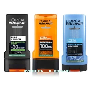 3 X L'Oréal Men Expert Hydra Energetic,Stress, cool, Invincible Shower Gel 300ml - Picture 1 of 7