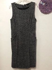George Women's Dress Size 12 to 14 Gray Print Sleeveless Fully Lined 88 - Picture 1 of 7