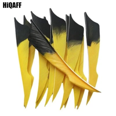 36Pcs 4Inch Stings Balck Yellow Gradient Archery Arrow Feather Fletches - Image 1 of 4