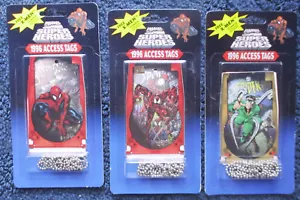3 Marvel Comics SUPERHELDEN 1996 ACCESS TAGS Carnage SPIDER-MAN Doc Ock NEU - Bild 1 von 2